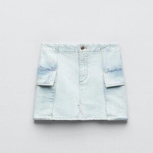 Zara Denim Cargo Mini Skirt
